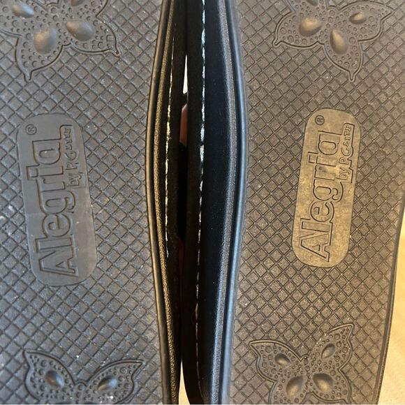 Alegria PEG-530 Black Leather Sparkle Velcro Strap Sandals Sz 38 = Women’s 7.5/8 - Picture 13 of 13